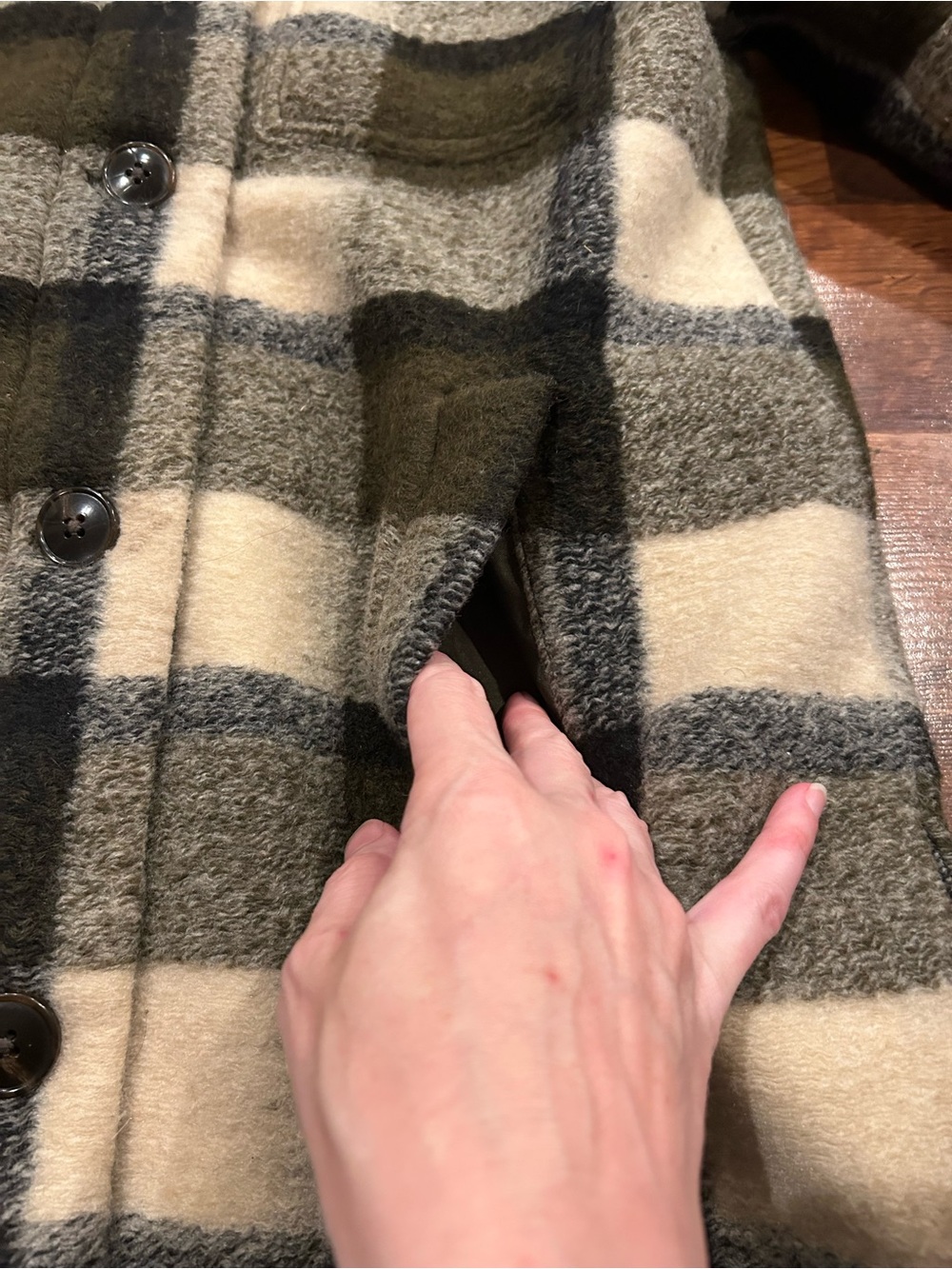 Madewell Belrose Shirt Jacket Shacket Size XS Maran Plaid Wool Blend Oversized - Picture 5 of 9